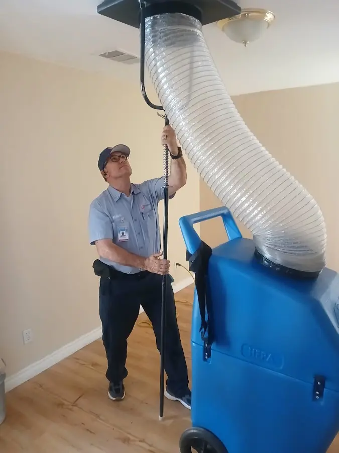 HVAC Installation technician using HEPA equipment in Edgewood